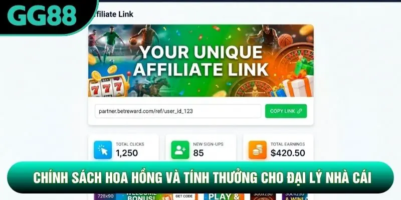Chính sách hoa hồng và tính thưởng cho đại lý nhà cái