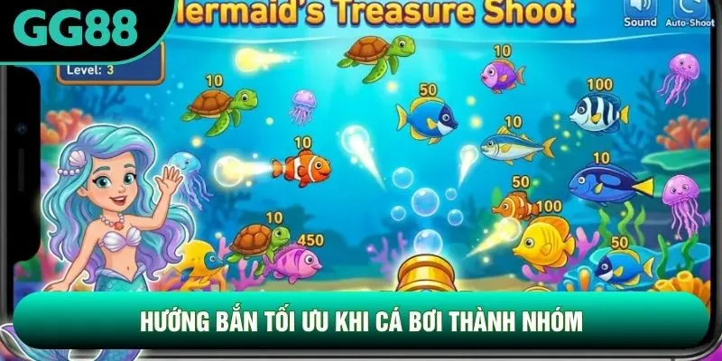 Hướng bắn tối ưu khi cá bơi thành nhóm Hướng bắn tối ưu khi cá bơi thành nhóm